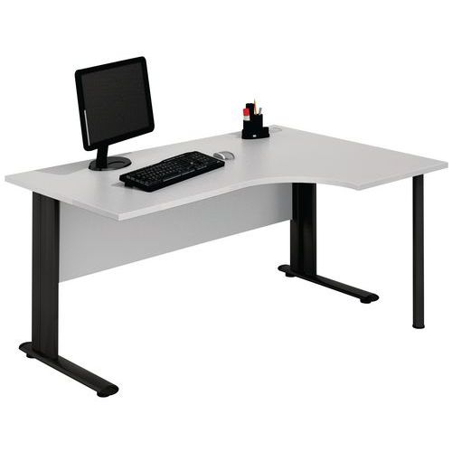 Manutan Expert irodai asztalok, 72 x 160 - 180 x 110 cm, jobb/bal kivitel, világosszürke