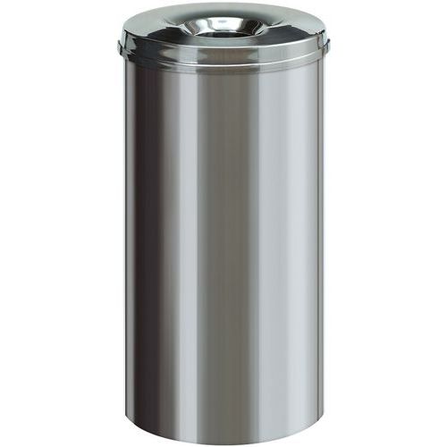Tűzálló papírszemetes, rozsdamentes acél, 15-50 l
