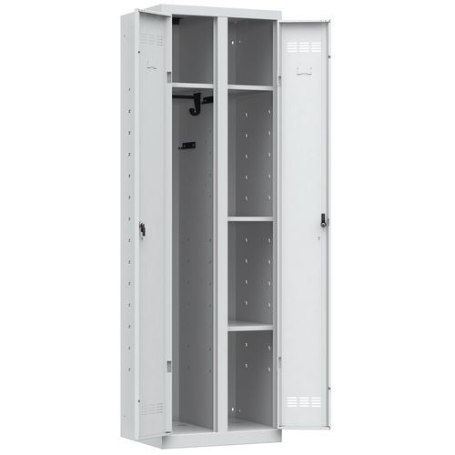 Vinco hegesztett többcélú szekrények, 2 rekesszel, 600 mm, forgóretesszel