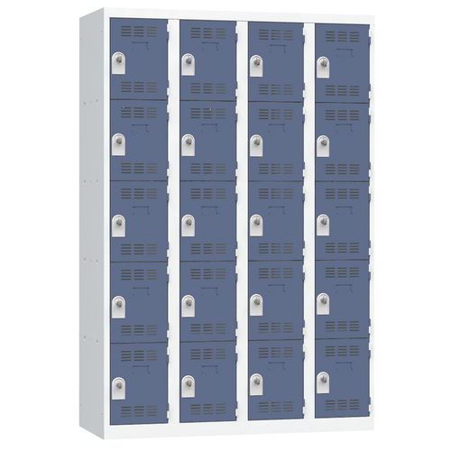 Vinco hegesztett öltözőszekrények, 4 oszlopban 20 rekesszel, 300 mm, forgóretesszel Vinco hegesztett öltözőszekrények, 4 oszlopban 20 rekesszel, 300 mm, forgóretesszel