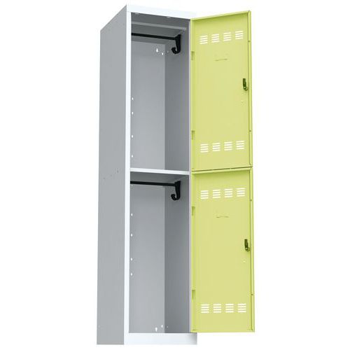 Vinco hegesztett öltözőszekrények, 1 oszlopban 2 rekesszel, 400 mm, hengerzárral Vinco hegesztett öltözőszekrények, 1 oszlopban 2 rekesszel, 400 mm, hengerzárral
