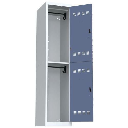Vinco hegesztett öltözőszekrények, 1 oszlopban 2 rekesszel, 400 mm, hengerzárral Vinco hegesztett öltözőszekrények, 1 oszlopban 2 rekesszel, 400 mm, hengerzárral