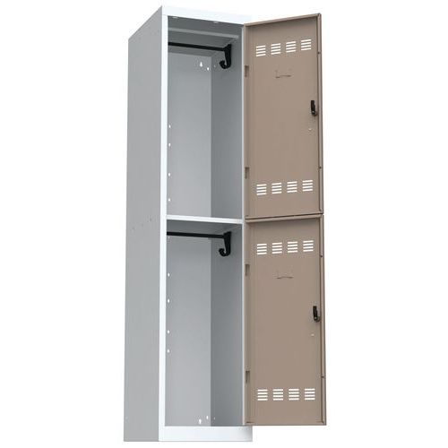 Vinco hegesztett öltözőszekrények, 1 oszlopban 2 rekesszel, 400 mm, hengerzárral Vinco hegesztett öltözőszekrények, 1 oszlopban 2 rekesszel, 400 mm, hengerzárral