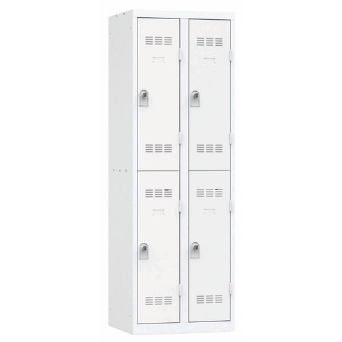 Vinco hegesztett öltözőszekrények, 2 oszlopban 4 rekesszel, 300 mm, forgóretesszel
