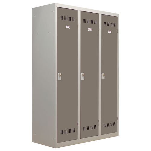 Vinco hegesztett öltözőszekrények válaszfallal, 3 rekesszel, 400 mm, forgóretesszel Vinco hegesztett öltözőszekrények válaszfallal, 3 rekesszel, 400 mm, forgóretesszel