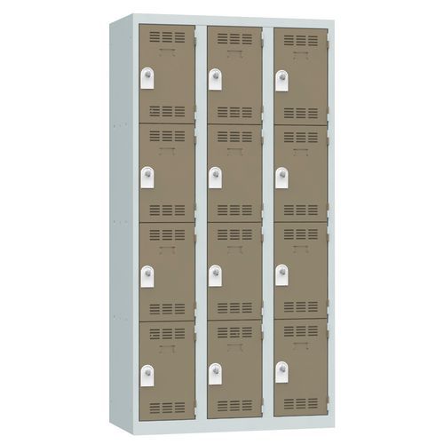 Vinco hegesztett öltözőszekrények, 3 oszlopban 12 rekesszel, 300 mm, forgóretesszel Vinco hegesztett öltözőszekrények, 3 oszlopban 12 rekesszel, 300 mm, forgóretesszel