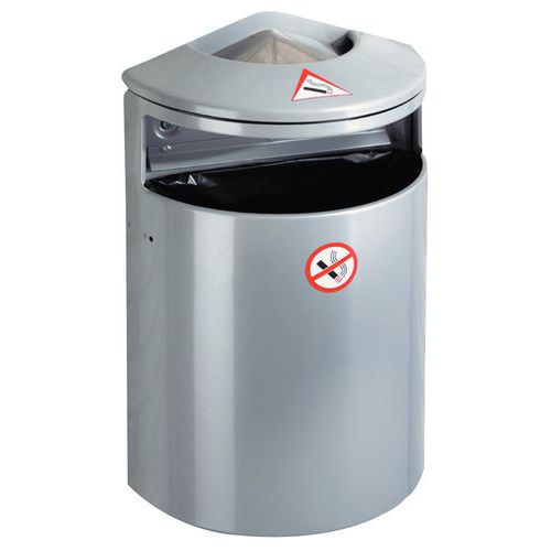 Falra szerelhető hulladékgyűjtő hamutartóval Mottez - 13 l Falra szerelhető hulladékgyűjtő hamutartóval Mottez - 13 l
