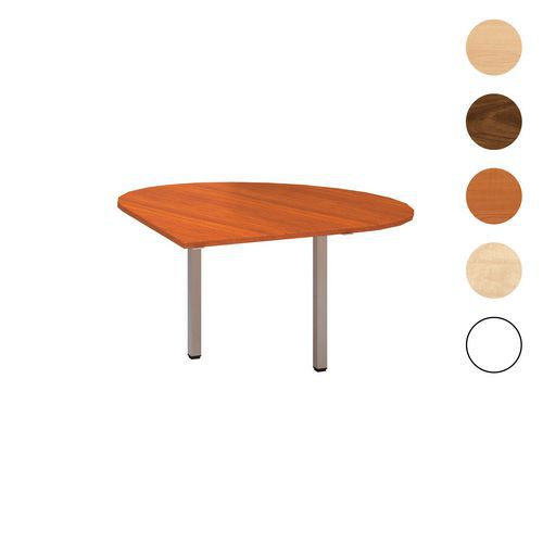 Alfa 200 asztal toldóelemek szürke lábazattal, 120 x 120 x 74,2 cm, csepp, jobbos kivitel