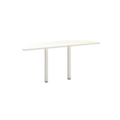 Alfa 200 asztal toldóelemek fehér lábazattal, 45 x 162,5 x 74,2 cm, félkör