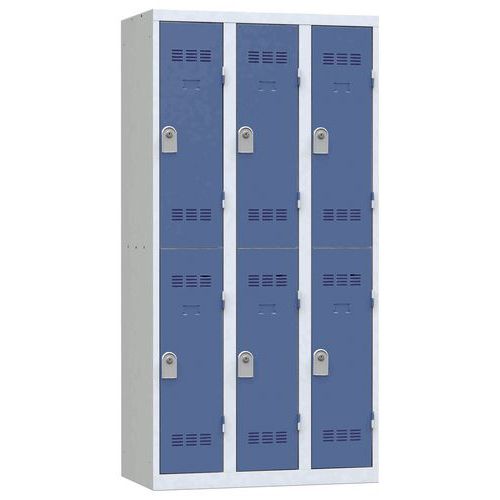 Vinco hegesztett öltözőszekrények, 3 oszlopban 6 rekesszel, 300 mm, hengerzárral Vinco hegesztett öltözőszekrények, 3 oszlopban 6 rekesszel, 300 mm, hengerzárral