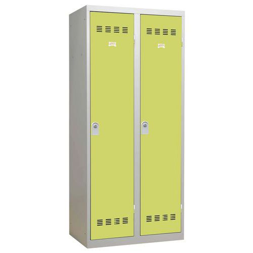 Vinco hegesztett öltözőszekrények válaszfallal, 2 rekesszel, 400 mm, hengerzárral Vinco hegesztett öltözőszekrények válaszfallal, 2 rekesszel, 400 mm, hengerzárral