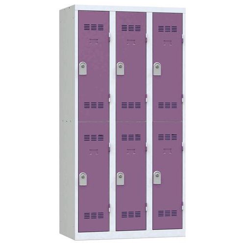 Vinco hegesztett öltözőszekrények, 3 oszlopban 6 rekesszel, 300 mm, hengerzárral Vinco hegesztett öltözőszekrények, 3 oszlopban 6 rekesszel, 300 mm, hengerzárral