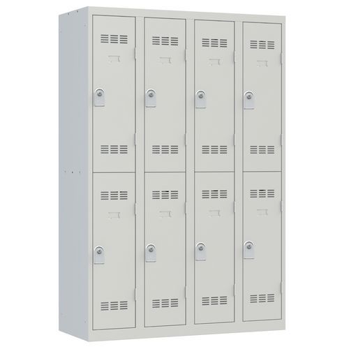 Vinco hegesztett öltözőszekrények, 4 oszlopban 8 rekesszel, 300 mm, hengerzárral Vinco hegesztett öltözőszekrények, 4 oszlopban 8 rekesszel, 300 mm, hengerzárral