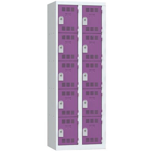 Vinco hegesztett öltözőszekrények, 2 oszlopban 10 rekesszel, 300 mm, hengerzárral Vinco hegesztett öltözőszekrények, 2 oszlopban 10 rekesszel, 300 mm, hengerzárral