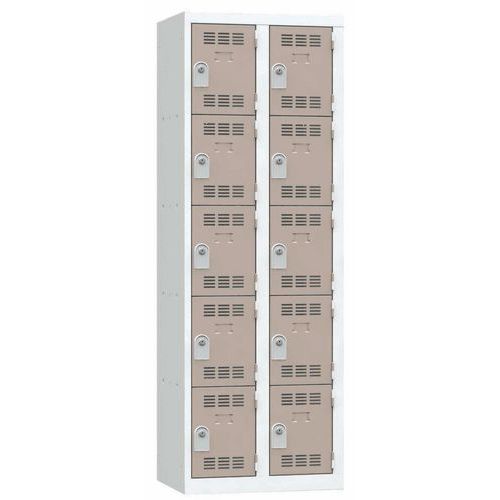 Vinco hegesztett öltözőszekrények, 2 oszlopban 10 rekesszel, 300 mm, hengerzárral Vinco hegesztett öltözőszekrények, 2 oszlopban 10 rekesszel, 300 mm, hengerzárral
