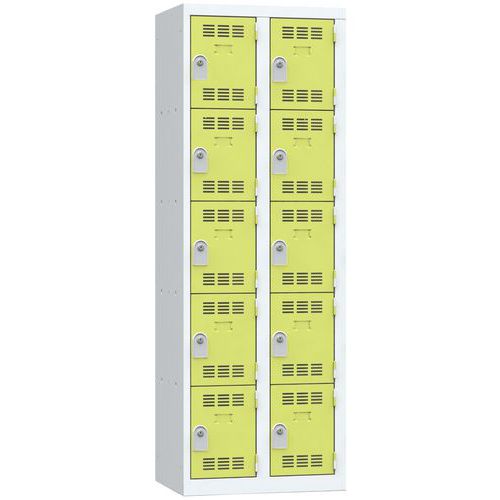 Vinco hegesztett öltözőszekrények, 2 oszlopban 10 rekesszel, 300 mm, hengerzárral Vinco hegesztett öltözőszekrények, 2 oszlopban 10 rekesszel, 300 mm, hengerzárral