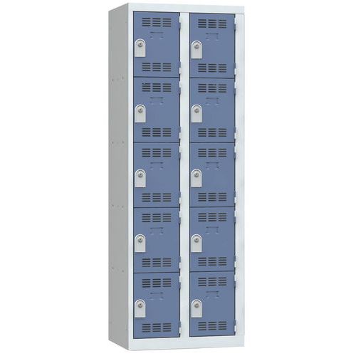 Vinco hegesztett öltözőszekrények, 2 oszlopban 10 rekesszel, 300 mm, hengerzárral Vinco hegesztett öltözőszekrények, 2 oszlopban 10 rekesszel, 300 mm, hengerzárral