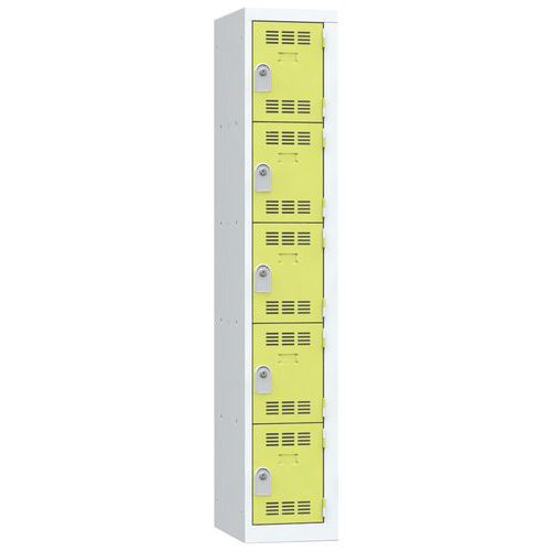 Vinco hegesztett öltözőszekrények, 1 oszlopban 5 rekesszel, 300 mm, hengerzárral Vinco hegesztett öltözőszekrények, 1 oszlopban 5 rekesszel, 300 mm, hengerzárral