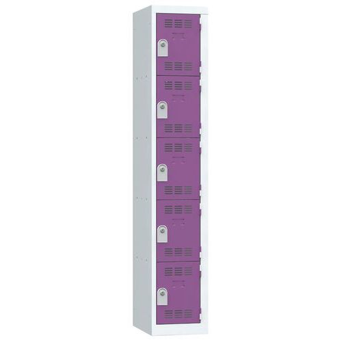Vinco hegesztett öltözőszekrények, 1 oszlopban 5 rekesszel, 300 mm, hengerzárral Vinco hegesztett öltözőszekrények, 1 oszlopban 5 rekesszel, 300 mm, hengerzárral