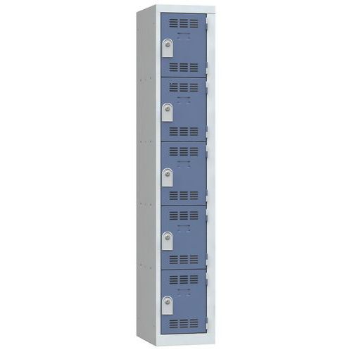 Vinco hegesztett öltözőszekrények, 1 oszlopban 5 rekesszel, 300 mm, hengerzárral Vinco hegesztett öltözőszekrények, 1 oszlopban 5 rekesszel, 300 mm, hengerzárral