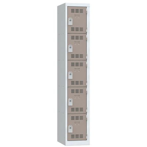 Vinco hegesztett öltözőszekrények, 1 oszlopban 5 rekesszel, 300 mm, hengerzárral Vinco hegesztett öltözőszekrények, 1 oszlopban 5 rekesszel, 300 mm, hengerzárral