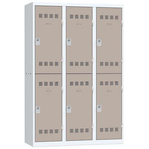 Vinco hegesztett öltözőszekrények, 3 oszlopban 6 rekesszel, 400 mm, hengerzárral Vinco hegesztett öltözőszekrények, 3 oszlopban 6 rekesszel, 400 mm, hengerzárral