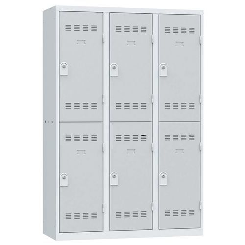 Vinco hegesztett öltözőszekrények, 3 oszlopban 6 rekesszel, 400 mm, hengerzárral Vinco hegesztett öltözőszekrények, 3 oszlopban 6 rekesszel, 400 mm, hengerzárral
