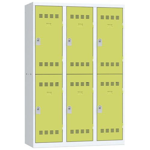 Vinco hegesztett öltözőszekrények, 3 oszlopban 6 rekesszel, 400 mm, hengerzárral Vinco hegesztett öltözőszekrények, 3 oszlopban 6 rekesszel, 400 mm, hengerzárral