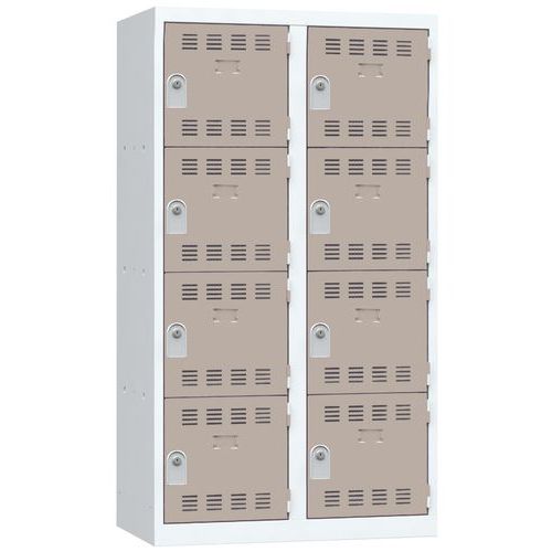 Vinco hegesztett öltözőszekrények, 2 oszlopban 8 rekesszel, 400 mm, hengerzárral Vinco hegesztett öltözőszekrények, 2 oszlopban 8 rekesszel, 400 mm, hengerzárral