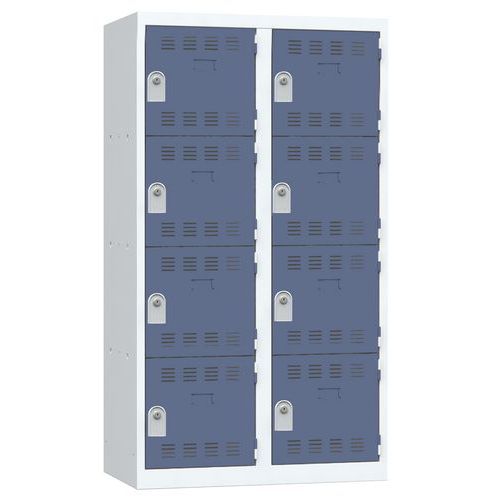 Vinco hegesztett öltözőszekrények, 2 oszlopban 8 rekesszel, 400 mm, hengerzárral Vinco hegesztett öltözőszekrények, 2 oszlopban 8 rekesszel, 400 mm, hengerzárral
