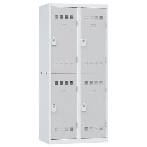 Vinco hegesztett öltözőszekrények, 2 oszlopban 4 rekesszel, 400 mm, hengerzárral