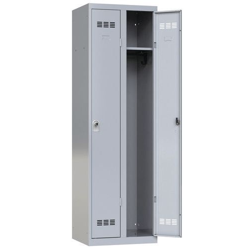 Vinco hegesztett öltözőszekrények, 2 rekesszel, 300 mm, forgóretesszel