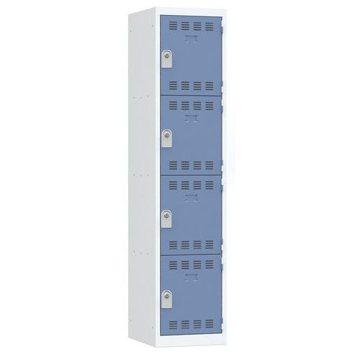 Vinco hegesztett öltözőszekrények, 1 oszlopban 4 rekesszel, 400 mm, hengerzárral Vinco hegesztett öltözőszekrények, 1 oszlopban 4 rekesszel, 400 mm, hengerzárral