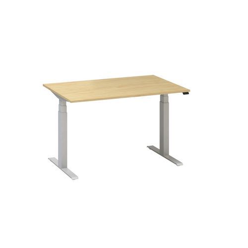 Alfa Up állítható magasságú irodai asztalok szürke lábazattal, 120 x 80 x 61,5-127,5 cm