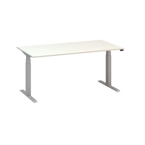 Alfa Up állítható magasságú irodai asztalok szürke lábazattal, 160 x 80 x 61,5-127,5 cm