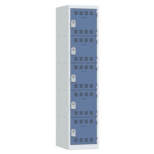 Vinco hegesztett öltözőszekrények, 1 oszlopban 5 rekesszel, 400 mm, hengerzárral Vinco hegesztett öltözőszekrények, 1 oszlopban 5 rekesszel, 400 mm, hengerzárral