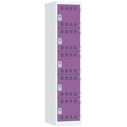 Vinco hegesztett öltözőszekrények, 1 oszlopban 5 rekesszel, 400 mm, hengerzárral Vinco hegesztett öltözőszekrények, 1 oszlopban 5 rekesszel, 400 mm, hengerzárral