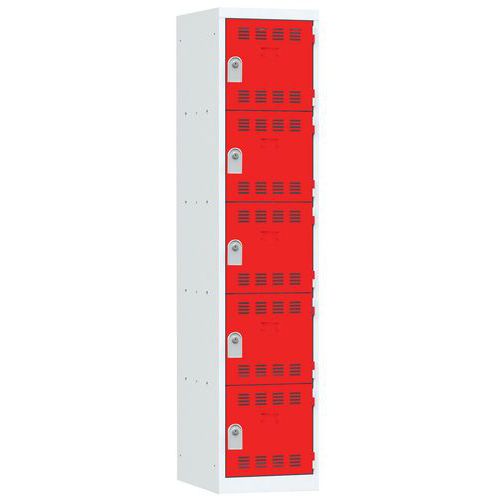 Vinco hegesztett öltözőszekrények, 1 oszlopban 5 rekesszel, 400 mm, hengerzárral Vinco hegesztett öltözőszekrények, 1 oszlopban 5 rekesszel, 400 mm, hengerzárral