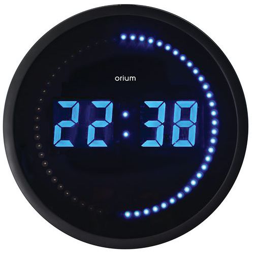 Orium kék LED digitális óra, 30 cm átmérőjű