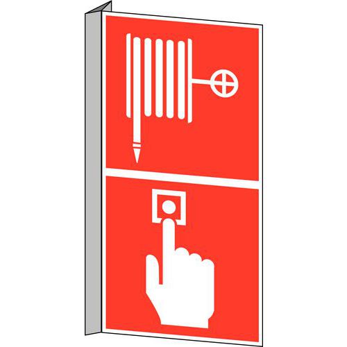 Tűzbiztonsági táblák - Tűzoltótömlő és tűzjelző gomb, PVC