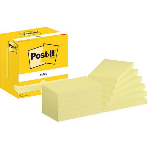 Post-it® öntapadós jegyzetek, sárga, 76 × 127 mm