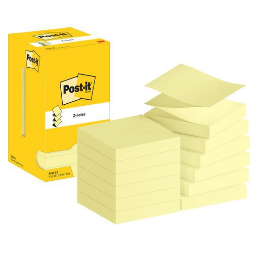 Post-it® Z-jegyzettömbök, sárga, 76×76 mm