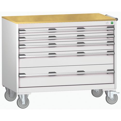 Bott Cubio mobil komód, 89 x 105 x 65 cm, 5 fiókos, multiplex/linóleum/szőnyeg