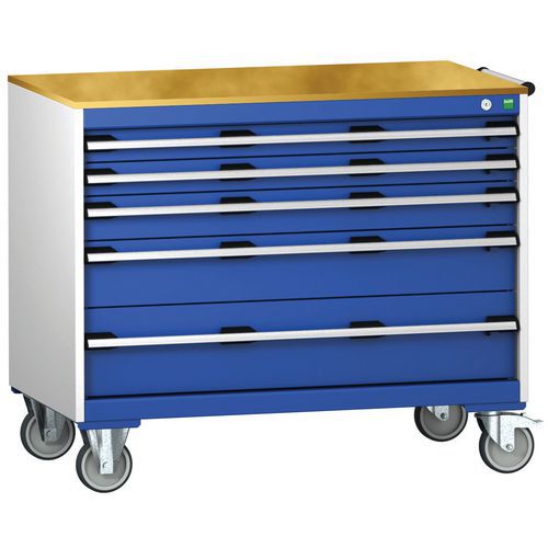 Bott Cubio mobil komód, 89 x 105 x 65 cm, 5 fiókos, multiplex/linóleum/szőnyeg