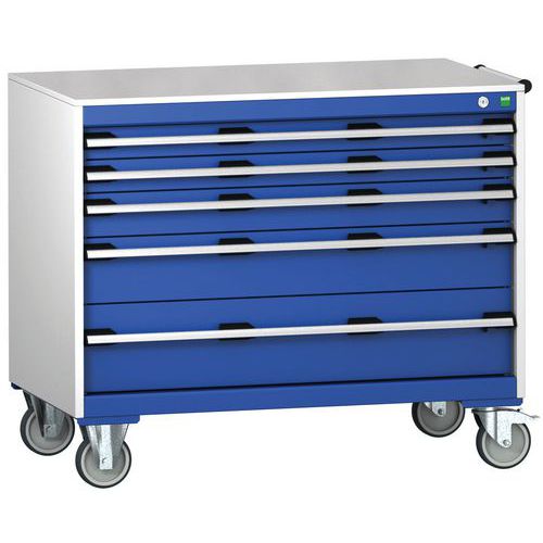 Bott Cubio mobil komód, 89 x 105 x 65 cm, 5 fiókos, multiplex/linóleum/szőnyeg