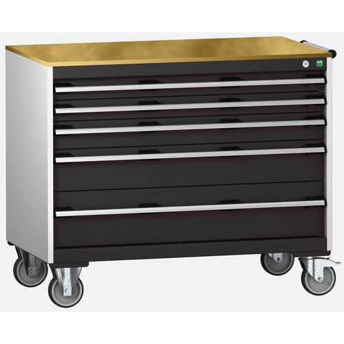 Bott Cubio mobil komód, 89 x 105 x 65 cm, 5 fiókos, multiplex/linóleum/szőnyeg