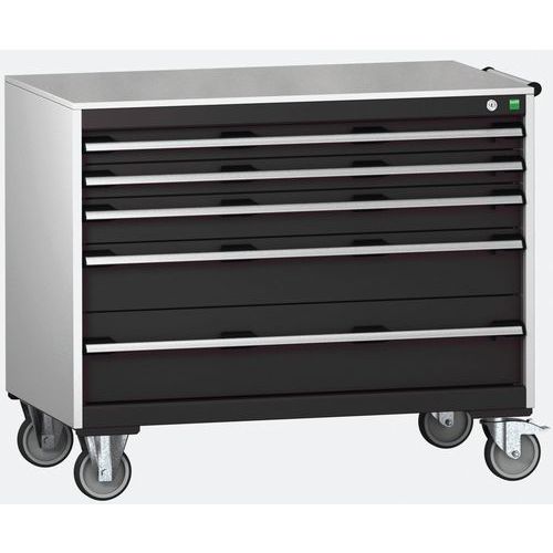 Bott Cubio mobil komód, 89 x 105 x 65 cm, 5 fiókos, multiplex/linóleum/szőnyeg