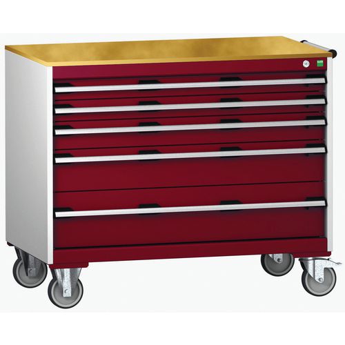 Bott Cubio mobil komód, 89 x 105 x 65 cm, 5 fiókos, multiplex/linóleum/szőnyeg
