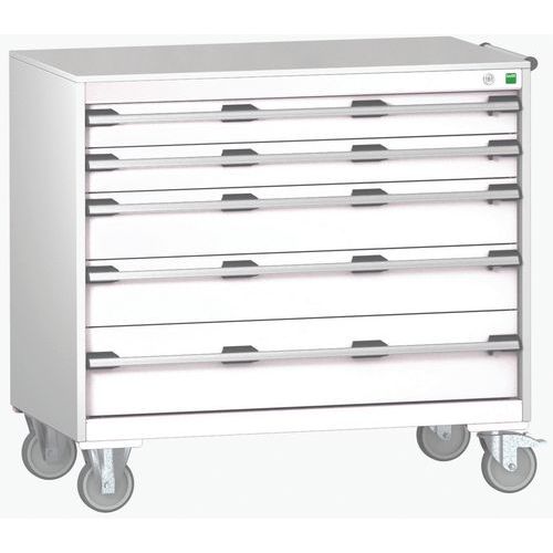 Bott Cubio mobil komód, 99 x 105 x 65 cm, 5 fiókos, multiplex/linóleum/szőnyeg