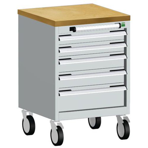 Bott Cubio mobil komód, 79 x 52,5 x 52,5 cm, 5 fiókos, multiplex/linóleum/szőnyeg